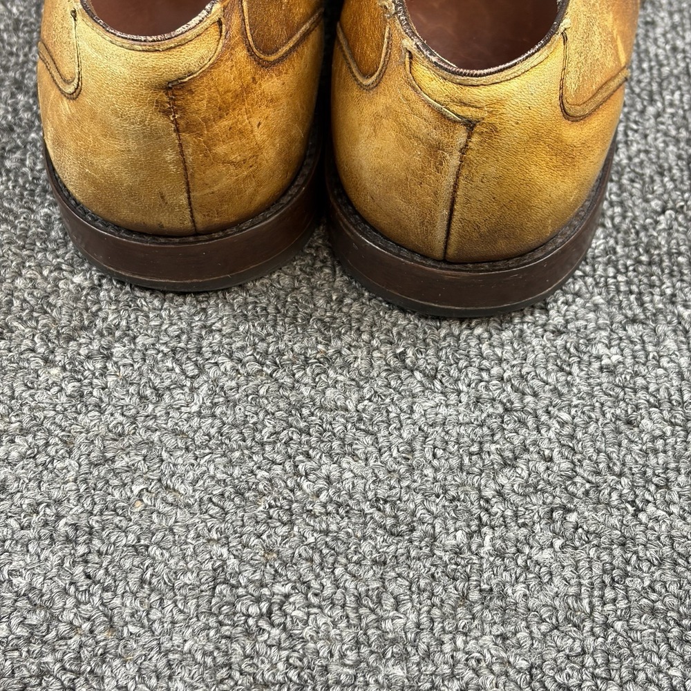 Alan Payne Handmade Italian Leather Cap Toe Oxford Shoes Mens Size 9 Brown Blake - Picture 5 of 14